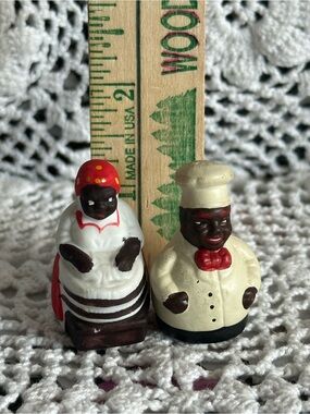 Vintage Ceramic Black Chef & Mammy Thimbles/ Miniatures, Kitsch Kitchen, MCM
